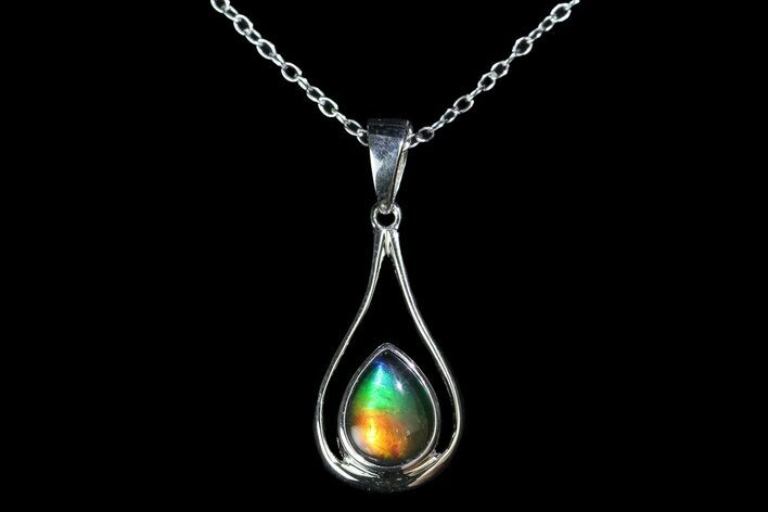 Gorgeous Ammolite Pendant with Sterling Silver #181179